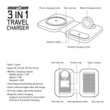 ITEM NUMBER 023754L 3-IN-1 WIRELESS TRAVEL CHARGER - STORE SURPLUS NO DISPLAY 4 PIECES PER PACK