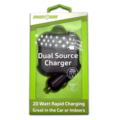 ITEM NUMBER 023764L Car Charger & Wall Charger Combo Dual Port USB / USB-C 3.1 Amp - STORE SURPLUS NO DISPLAY 6 PIECES PER PACK STORE SURPLUS