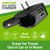 ITEM NUMBER 023764 USB AND USB-C WALL / CAR DUAL CHARGER 6 PIECES PER DISPLAY