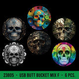 USB BUTT BUCKET ASHTRAY MIX F - STORE SURPLUS NO DISPLAY - 6 PIECES PER PACK 23805L