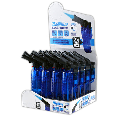 ITEM NUMBER 023814 TORCH BLUE LARGE TANK LIGHTER 16 PIECES PER DISPLAY