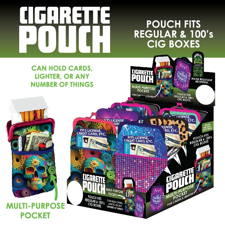 ITEM NUMBER 023825 CIGARETTE POCKET POUCH 8 PIECES PER DISPLAY