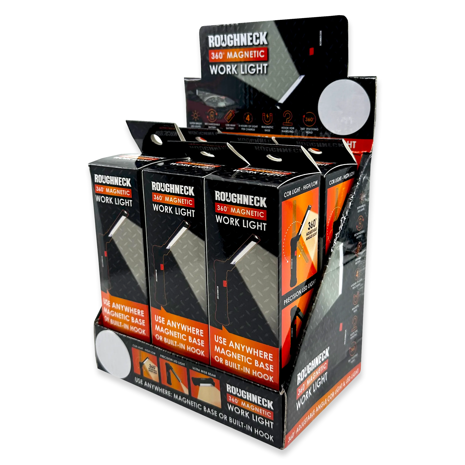 ITEM NUMBER 023862 ROUGHNECK WORK FLASHLIGHT 6 PIECES PER DISPLAY