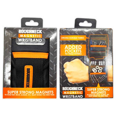ITEM NUMBER 023863L ROUGHNECK MAGNETIC WRISTBAND TOOL HOLDER - STORE SURPLUS NO DISPLAY 6 PIECES PER PACK