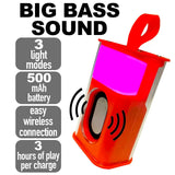 Wireless Speaker Transparent with LED Lights - 6 Pieces Per Retail Ready Display 23870 WHOLESALE
