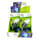 Car Charger Dual Port USB / USB-C LED Skull 3.1 Amp - 6 Pieces Per Retail Ready Display 24001 WHOLESALE