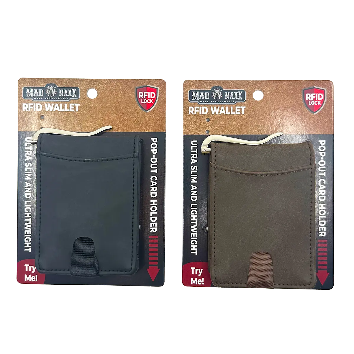Leather RFID Blocking Ultra Slim Wallet - 6 Pieces Per Retail Ready Display 24003 WHOLESALE
