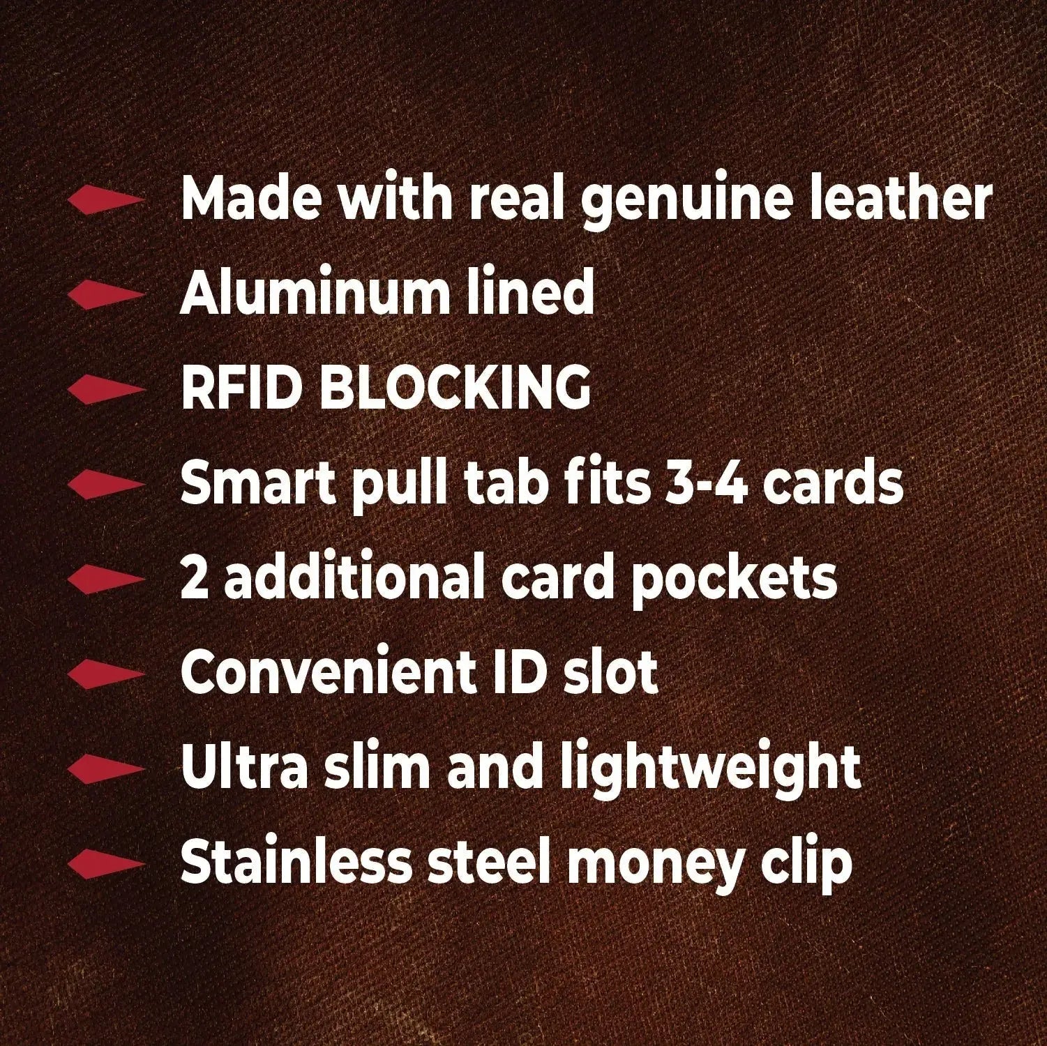 Leather RFID Blocking Ultra Slim Wallet - 6 Pieces Per Retail Ready Display 24003 ROUGHNECK
