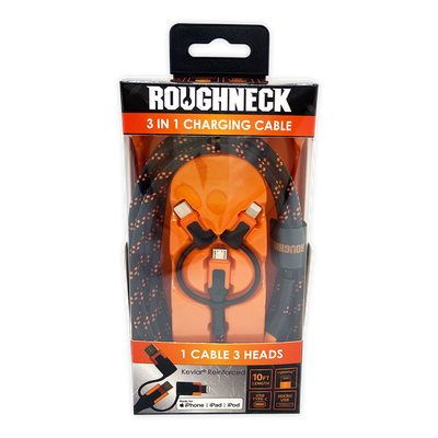 ITEM NUMBER 024171 ROUGHNECK 10FT 3 IN 1 CABLE 4 PIECES PER PACK
