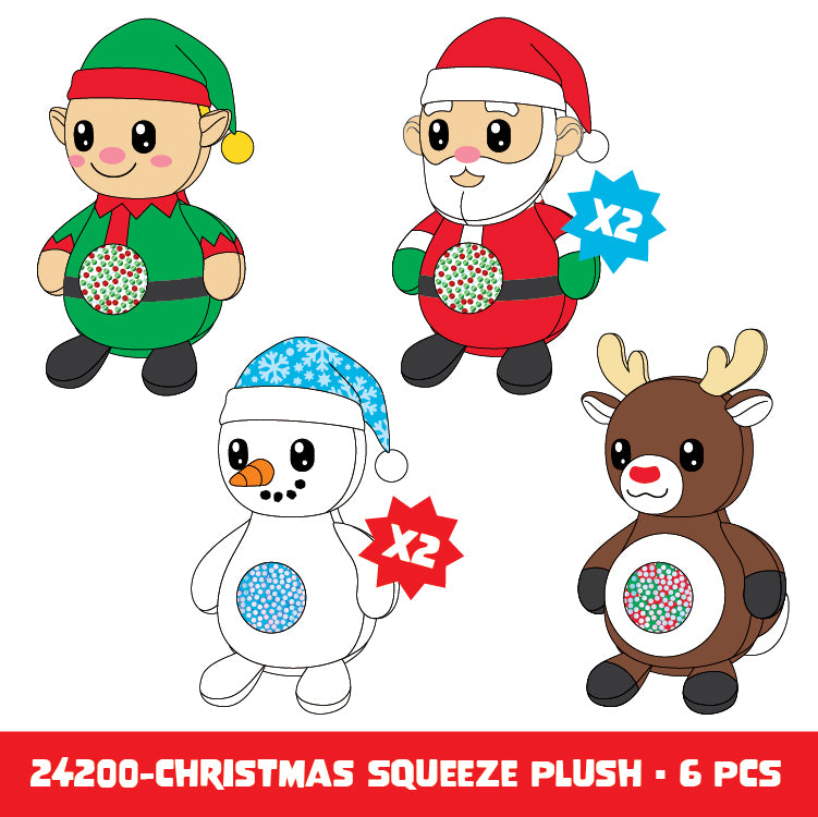 ITEM NUMBER 024200 HOLIDAY BELLY POPZ PLUSH TOY 6 PIECES PER DISPLAY