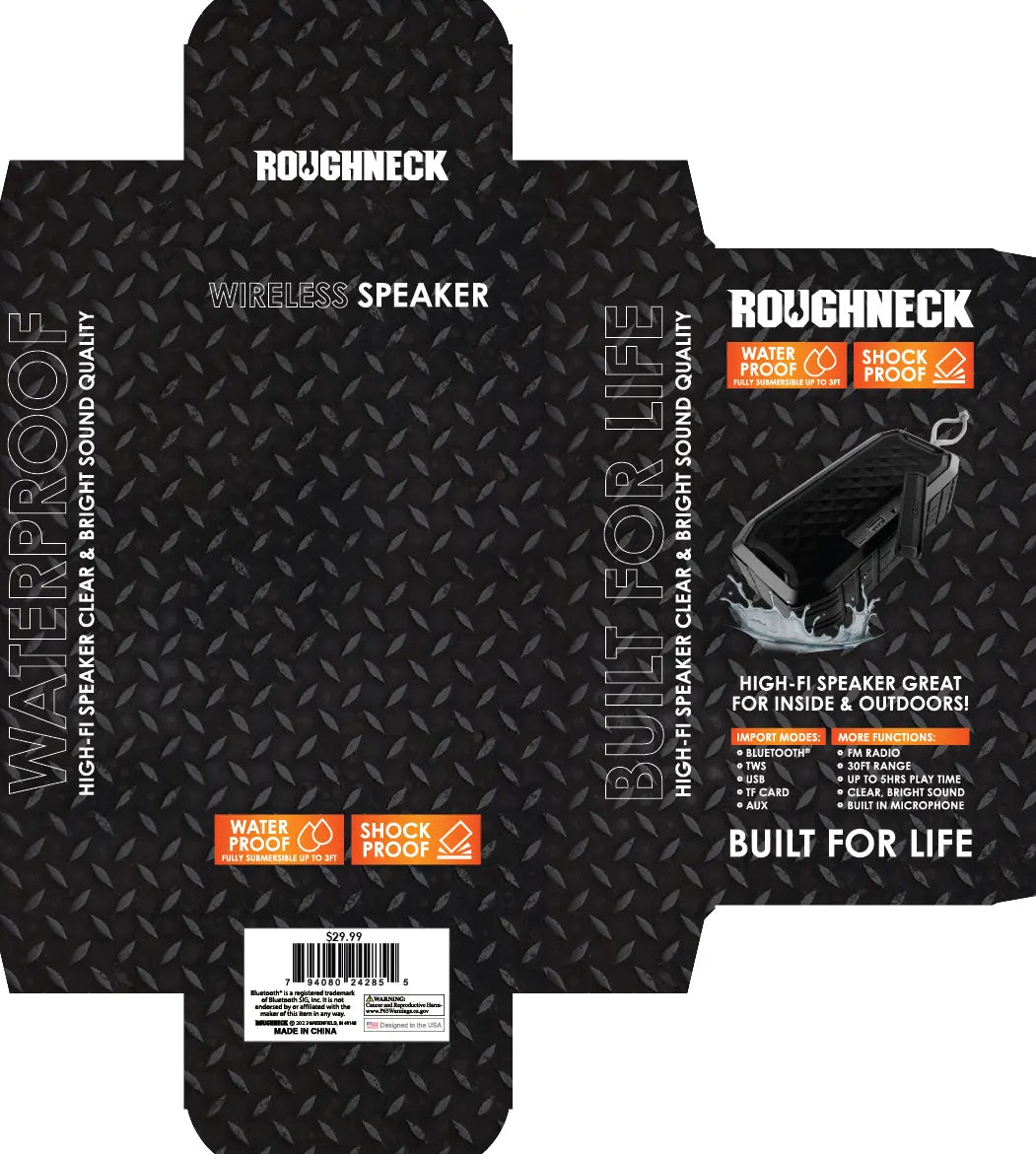 WATERPROOF SPEAKER - STORE SURPLUS NO DISPLAY - 2 PIECES PER PACK 24285L STORE SURPLUS