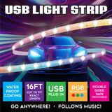 Mood Light Strip USB with Remote 16FT - 6 Pieces Per Pack 24338AZ