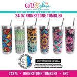 Insulated 24 Oz Rhinestone Tumbler Cup - 6 Pieces Per Retail Ready Display 24374 WHOLESALE