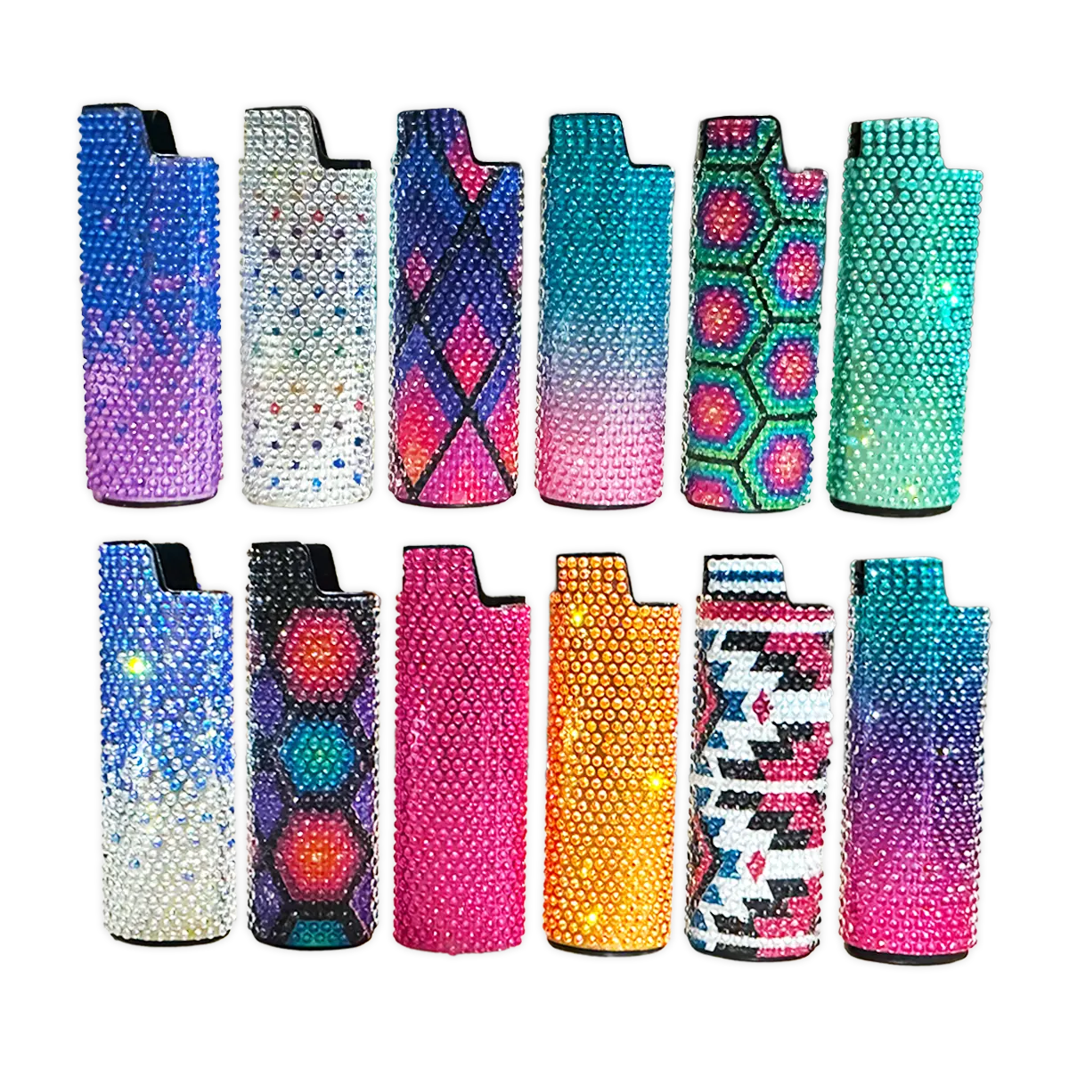 Rhinestone Lighter Case - 12 Pieces Per Retail Ready Display 24382 WHOLESALE