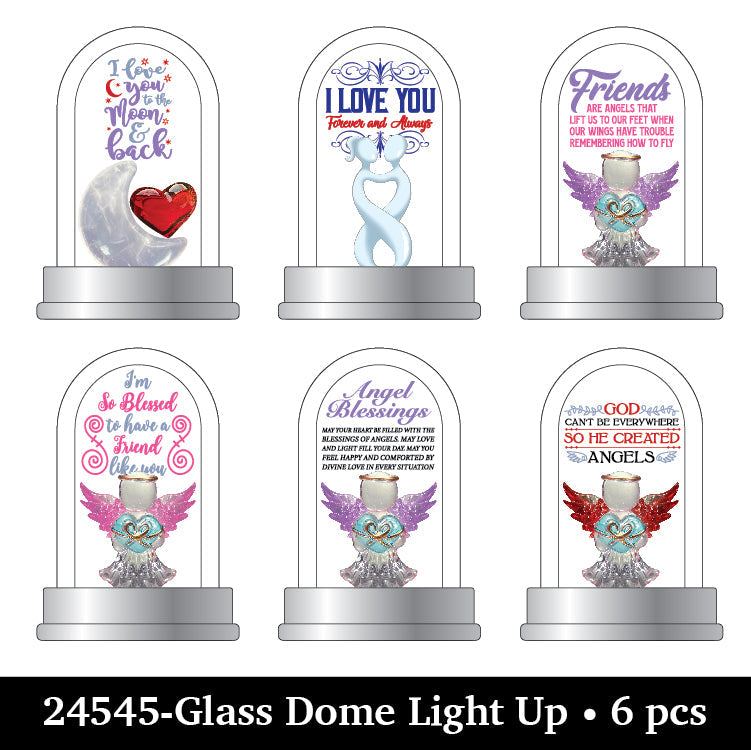 Light-Up Glass Keepsake- Store Surplus No Display - 6 Pieces Per Retail Ready Display 24545L