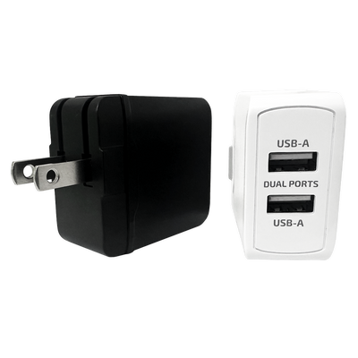 WHOLESALE 2.4A USB-A DUAL PORT WALL CHARGER 3 PIECES PER PACK 24629