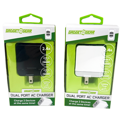 AC Wall Charger with Dual USB Port 2.4 Amp - 3 Pieces Per Pack 24629