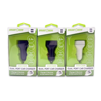 Car Charger with Dual USB Ports 2.4 Amp - 3 Pieces Per Pack 24632