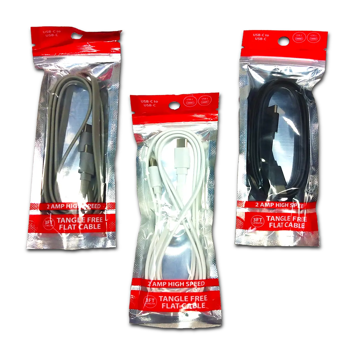 Charging Cable USB-C to USB-C 3FT 2 Amp- Store Surplus No Display - 20 Pieces Per Pack 24679L STORE SURPLUS