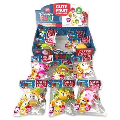 ITEM NUMBER 024708 SCENTED CUTE FRUIT SQUISHIES 12 PIECES PER DISPLAY