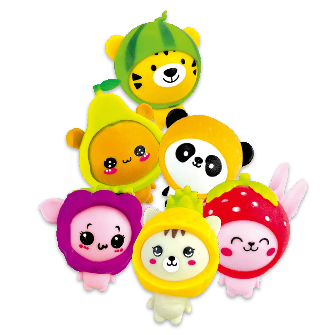 ITEM NUMBER 024708L SQUISH AND SQUEEZE SCENTED FRUIT BUDDY BALLS - STORE SURPLUS NO DISPLAY 12 PIECES PER PACK STORE SURPLUS