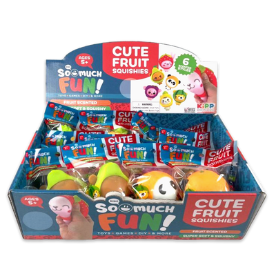 ITEM NUMBER 024708 SCENTED CUTE FRUIT SQUISHIES 12 PIECES PER DISPLAY