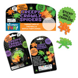 Glow In The Dark Sticky Spiders- Store Surplus No Display - 12 Pieces Per Pack 24775L