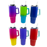 40oz Insulated Stainless-Steel Color Ombre Printed Cup Mix D - Store Surplus No Display - 6 Pieces Per Pack 24780L