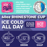 WHOLESALE 40OZ RHINESTONE CUP 6 PIECES PER DISPLAY 24911