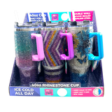 WHOLESALE 40OZ RHINESTONE CUP 6 PIECES PER DISPLAY 24911