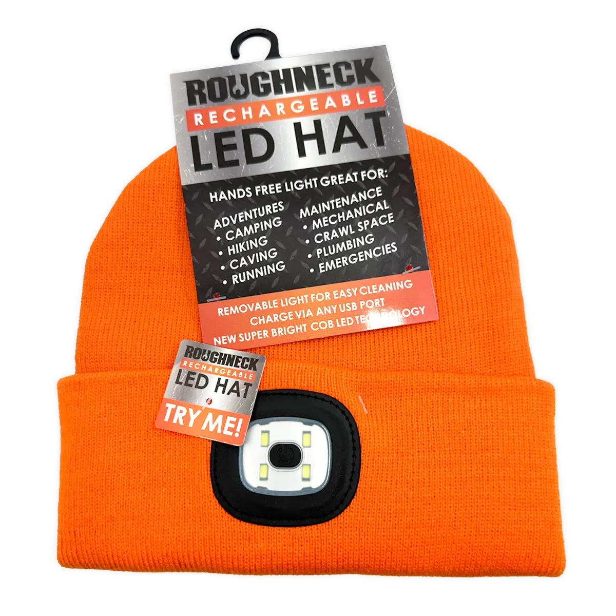 ROUGHNECK LED ORANGE HAT - STORE SURPLUS NO DISPLAY - 6 PIECES PER PACK 25001L STORE SURPLUS