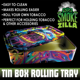 TIN BOX ROLLING TRAY - STORE SURPLUS NO DISPLAY - 8 PIECES PER PACK 25021L STORE SURPLUS