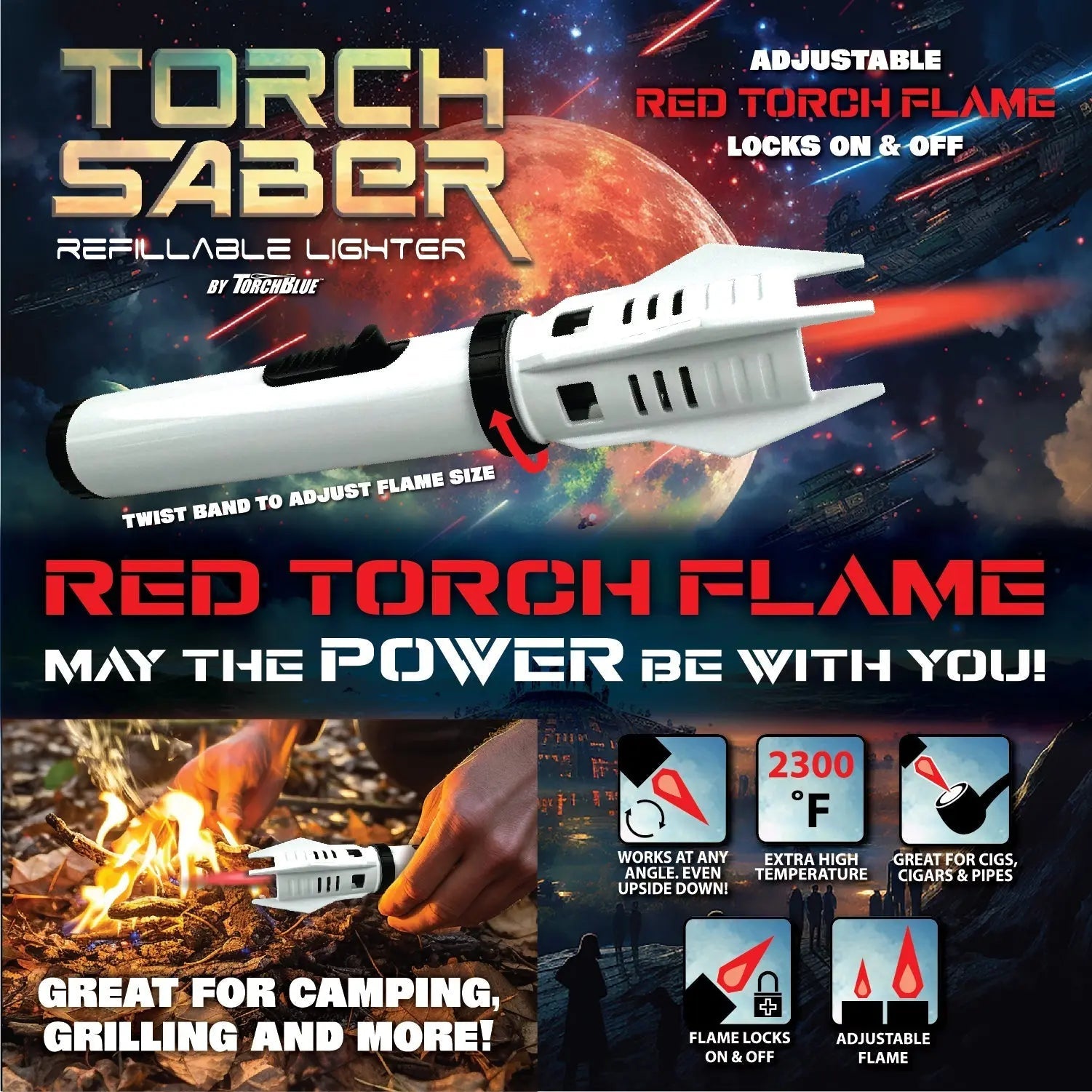 TORCH SABER - STORE SURPLUS NO DISPLAY - 6 PIECES PER PACK 25028L STORE SURPLUS