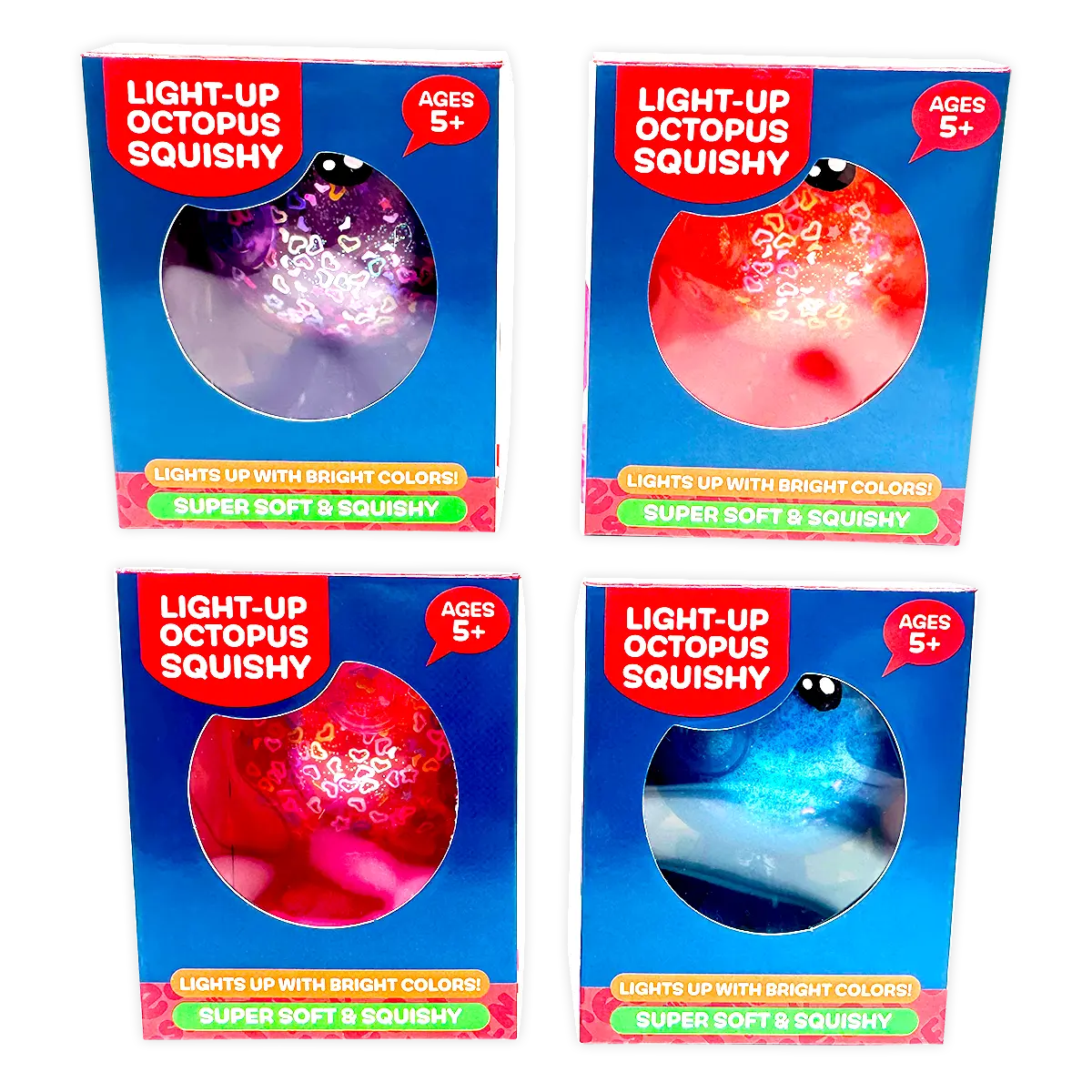 LIGHT-UP OCTOPUS SQUISHY - STORE SURPLUS NO DISPLAY - 12 PIECES PER PACK 25035L STORE SURPLUS