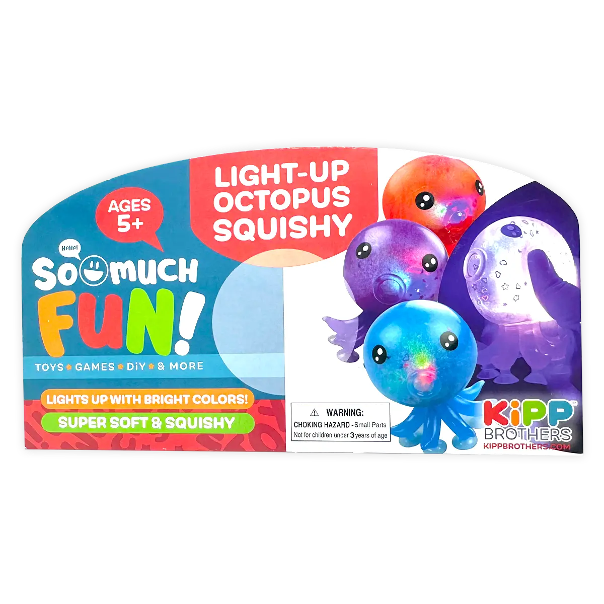 LIGHT-UP OCTOPUS SQUISHY - STORE SURPLUS NO DISPLAY - 12 PIECES PER PACK 25035L STORE SURPLUS