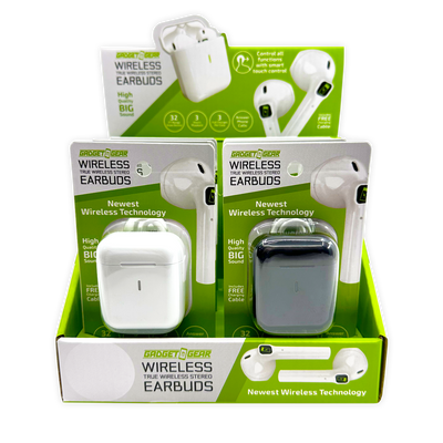 WHOLESALE WIRELESS EARBUDS 6 PIECES PER PACK 25046