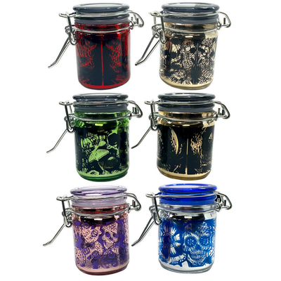 Small Metallic Glass Storage Jar - 6 Pieces Per Retail Ready Display 25060