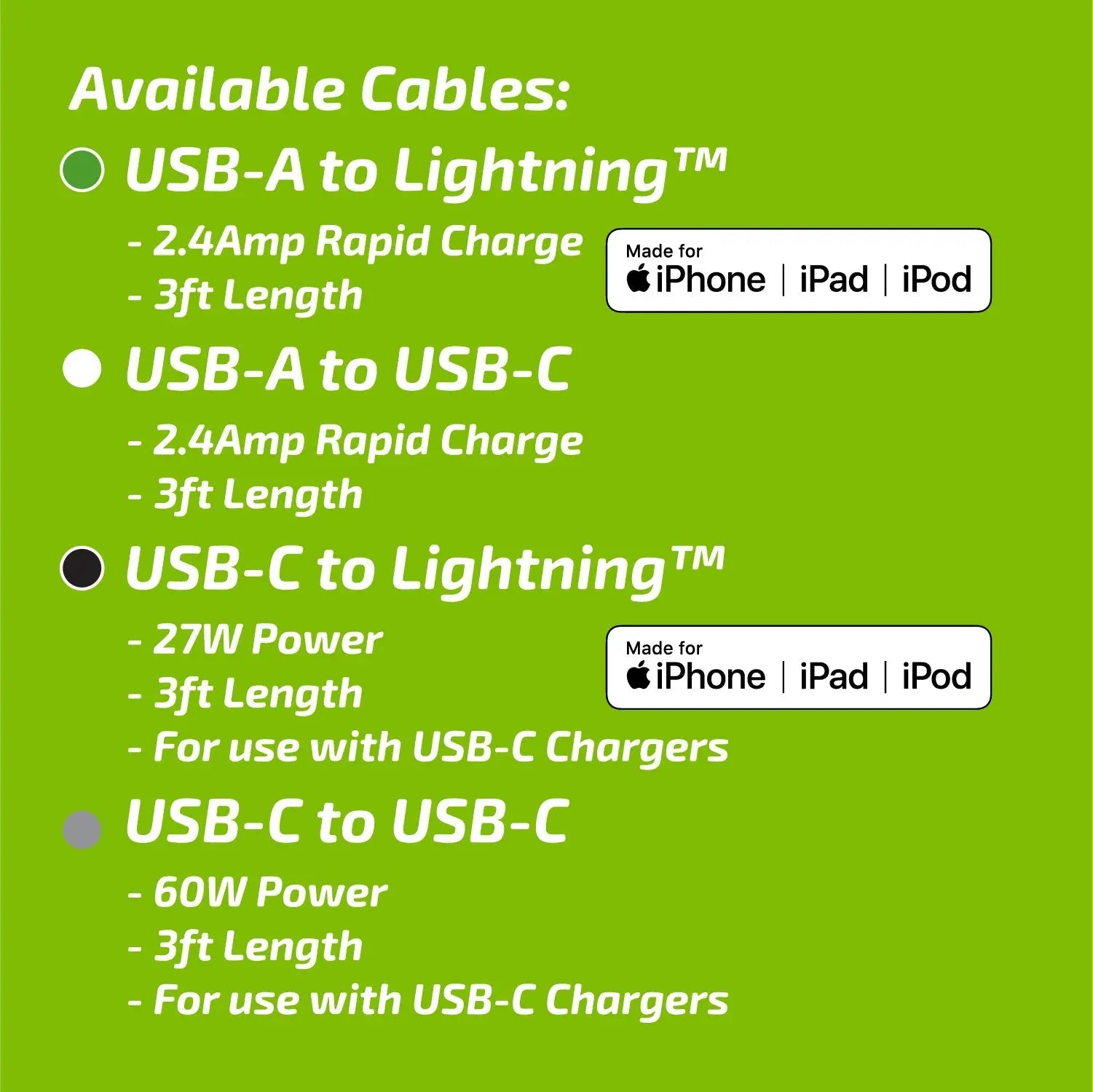 WHOLESALE 3FT MAGNETIC CLOTH CABLE VARIETY 6 PIECES PER DISPLAY 25070 WHOLESALE