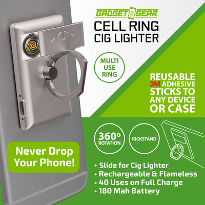 WHOLESALE CELL RING CIG LIGHTER 6 PIECES PER DISPLAY 25071