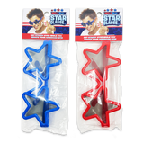 WHOLESALE RED & BLUE STAR GLASSES 12 PIECES PER DISPLAY 25077