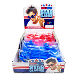 WHOLESALE RED & BLUE STAR GLASSES 12 PIECES PER DISPLAY 25077