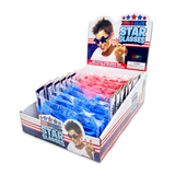 WHOLESALE RED & BLUE STAR GLASSES 12 PIECES PER DISPLAY 25077