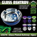 WHOLESALE GLASS PLATED ASHTRAY 6 PIECES PER DISPLAY 25079