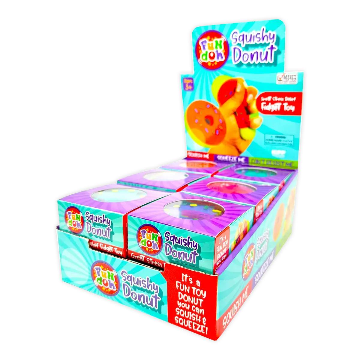 WHOLESALE FUN DOH SQUISHY DONUT 12 PIECES PER DISPLAY 25083 Novelty