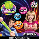 Fun Doh Squish and Squeeze Ball Toy - 12 Pieces Per Retail Ready Display 25084