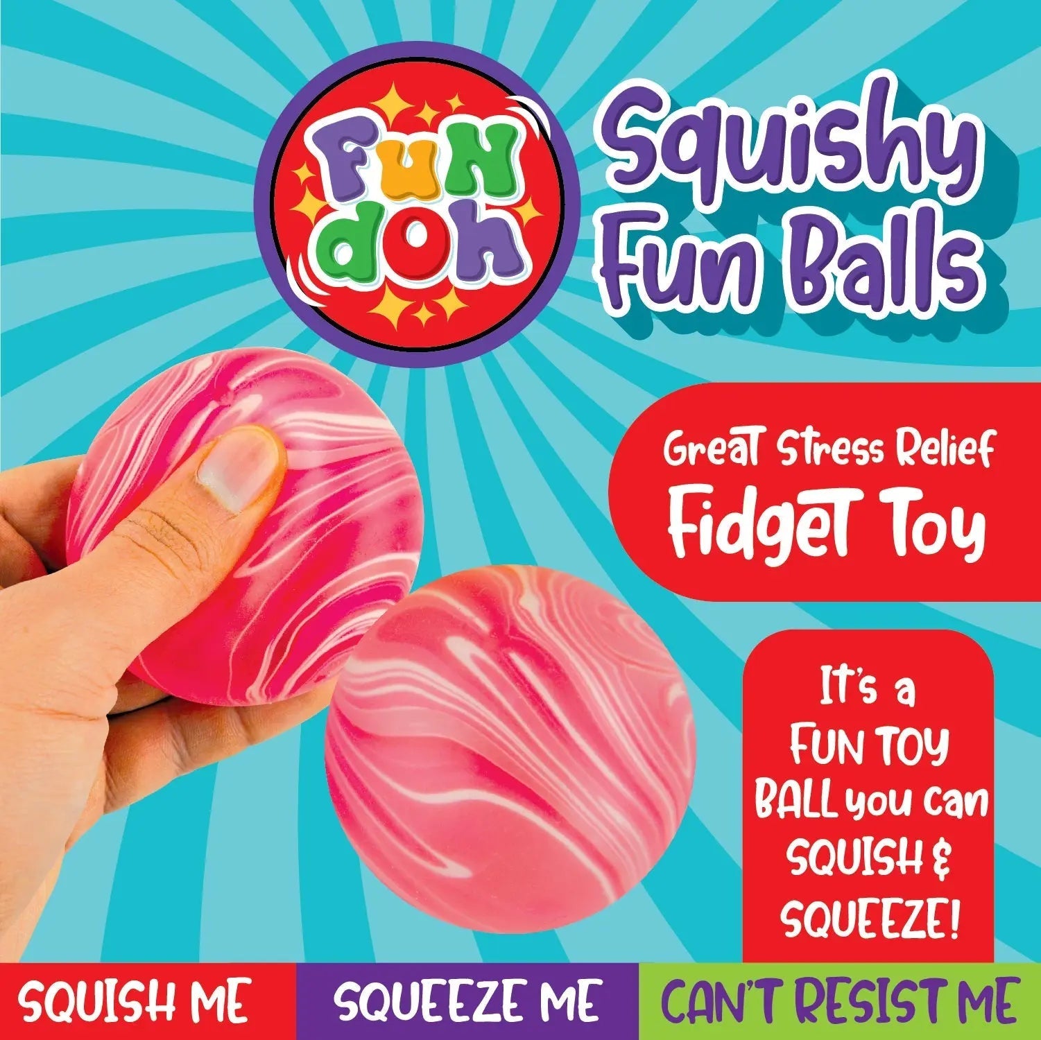 FUN DOH SQUISHY FUN BALLS - STORE SURPLUS - 12 PIECES PER PACK 25084L STORE SURPLUS