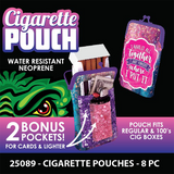 WHOLESALE NEOPRENE CIGARETTE POUCH 8 PIECES PER DISPLAY 25089