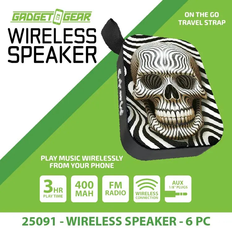 Wireless Speaker with FM Radio - 6 Pieces Per Retail Ready Display 25091 WHOLESALE