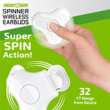 WHOLESALE WIRELESS SPINNER EARBUDS - STORE SURPLUS NO DISPLAY - 6 PIECES PER PACK 25114L STORE SURPLUS