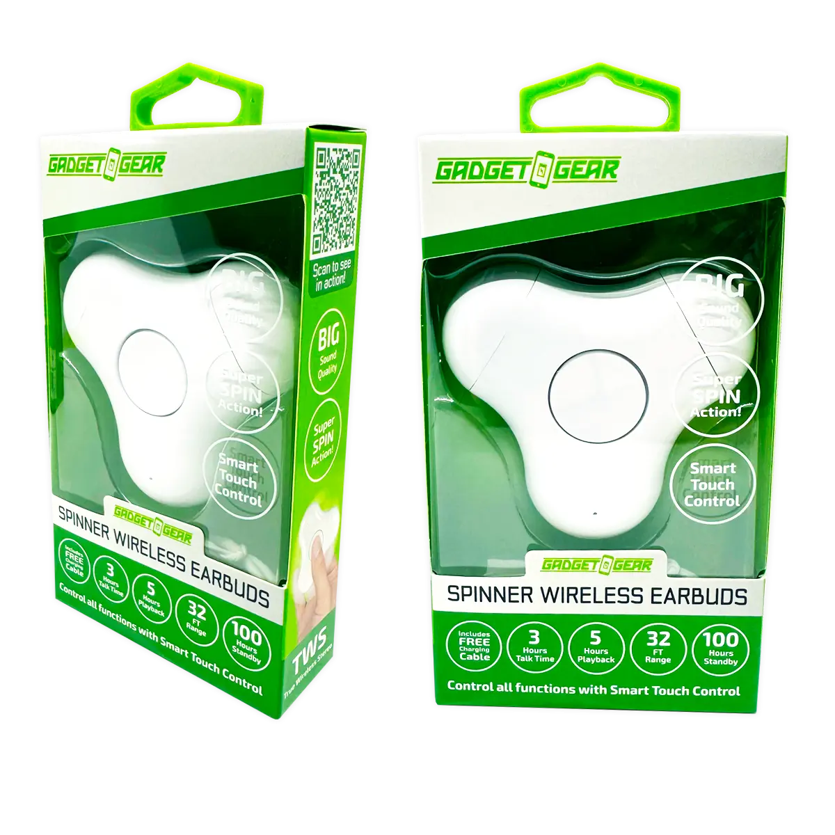 Wireless Earbuds with Fidget Spinner Case - 6 Pieces Per Retail Ready Display 25114 WHOLESALE